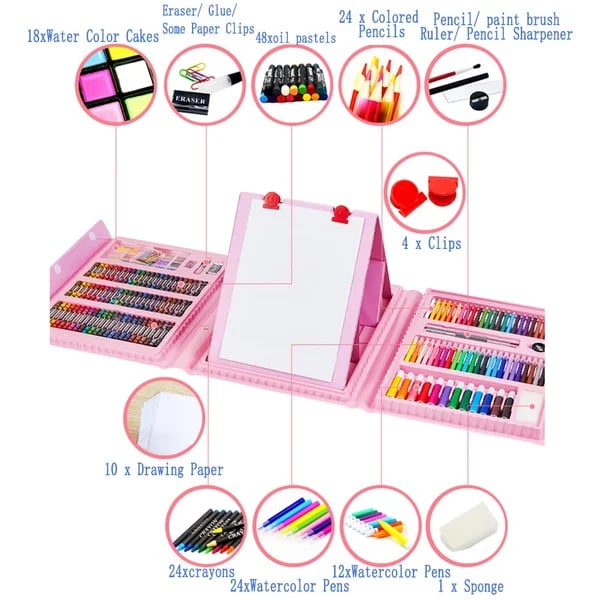 🎨✨ Deluxe 6-in-1 Art Creativity Set - Includes Drawing Tools & 12 Colors for Kids' Creative Development 🧑‍🎨🌟