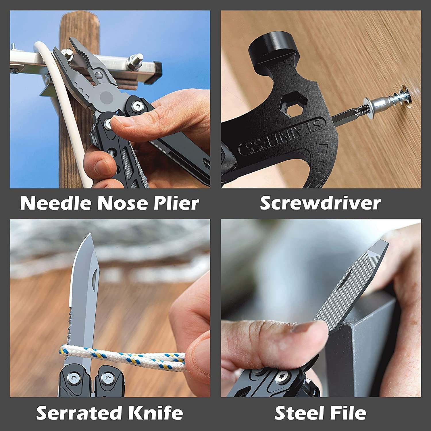 💥14 in 1 Stainless Steel Multifunctional Hammer Tool