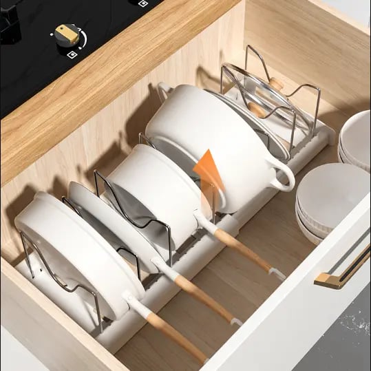 Pot Lids Organizer Rack for Cabinet and Countertop