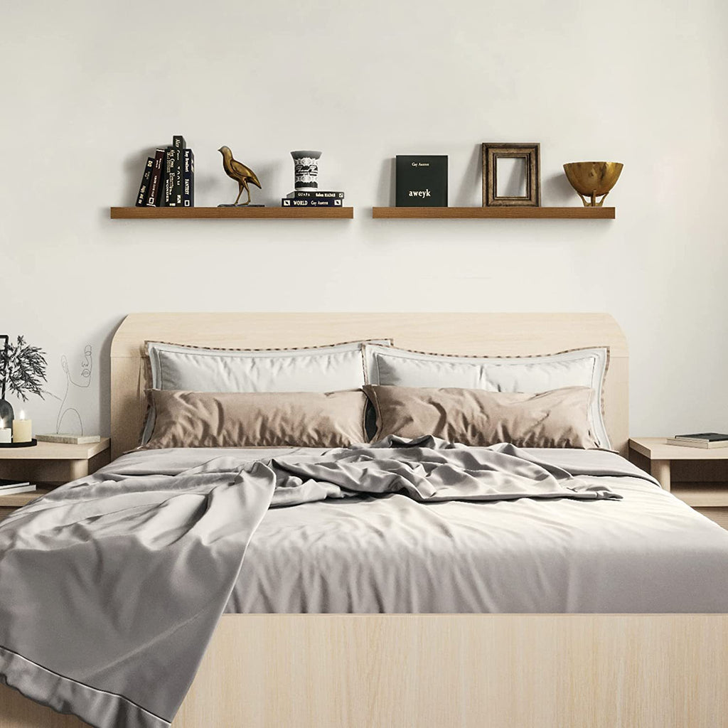 European Handmade Two-Piece Floating Shelves Solid Wood Wall Hanging Shelves