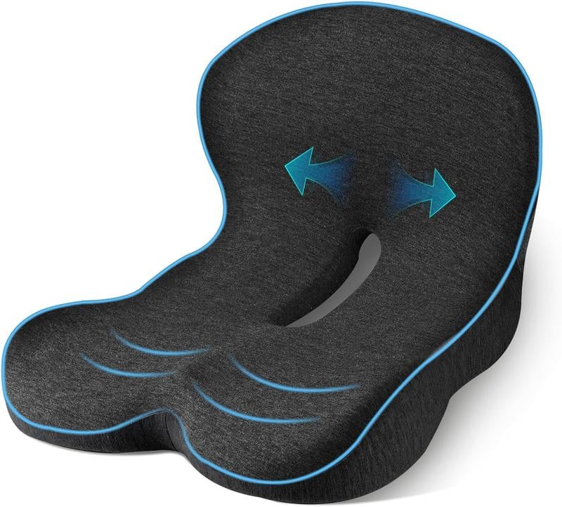 💺 Non-Slip Memory Foam Seat Cushion – Sciatica Relief, Breathable Mesh & Universal Fit 🪑