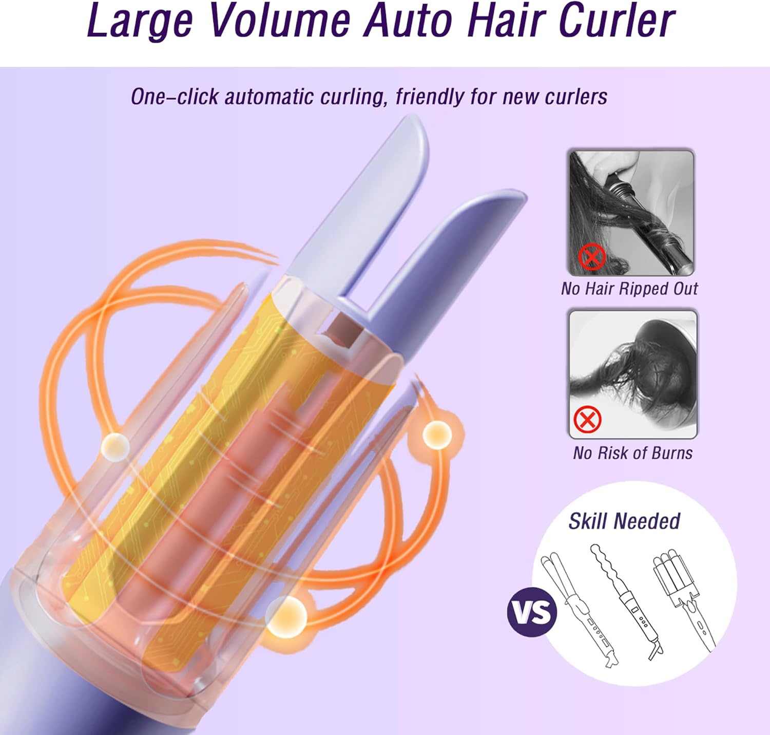 Automatic Curling Iron for Women Long Hair, Curling Iron 1 Inch