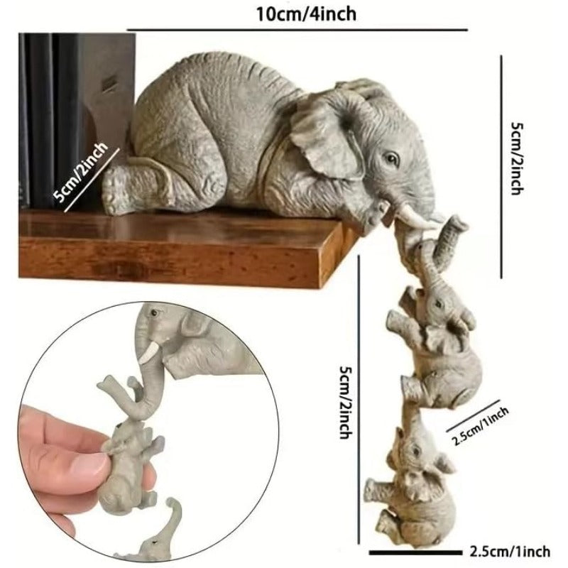 Handcrafted Wooden Elephant Family Set