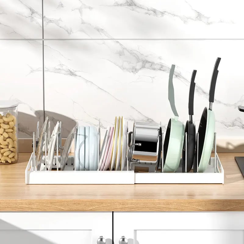 Pot Lids Organizer Rack for Cabinet and Countertop