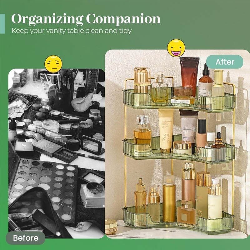 Transparent Corner Tier Beauty Organizer