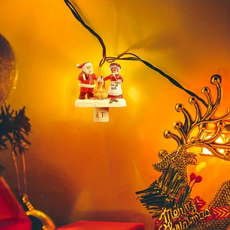 🎅🔥Christmas Santa and Mrs. Claus Campfire Nightlight