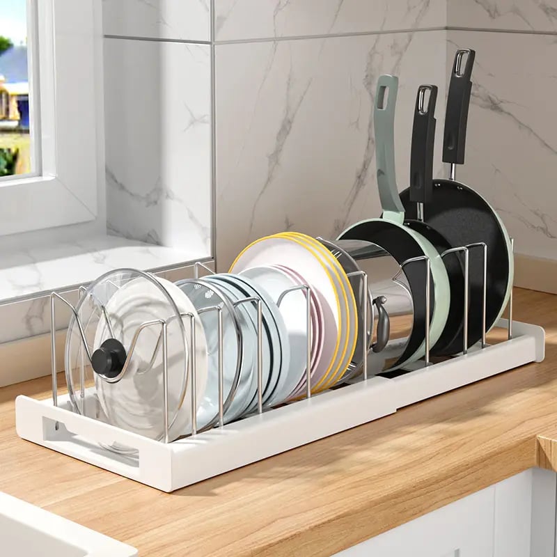 Pot Lids Organizer Rack for Cabinet and Countertop