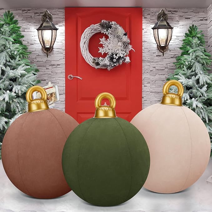 🎄Inflatable Christmas Decorations - 2024 Giant Inflatable Velvet Christmas Balls
