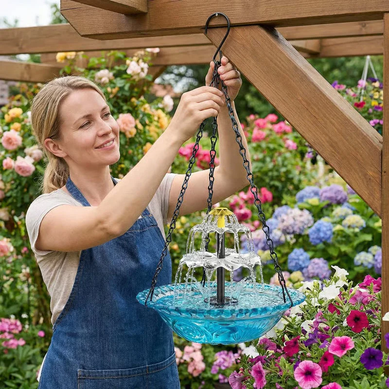 💞50K+ SOLD!🐦🌧️Vintage-Style Bird Feeder with Bath – Hangs anywhere, easy to fill. Attracts robins & blue tits. Perfect for nature lovers. 🏡✨