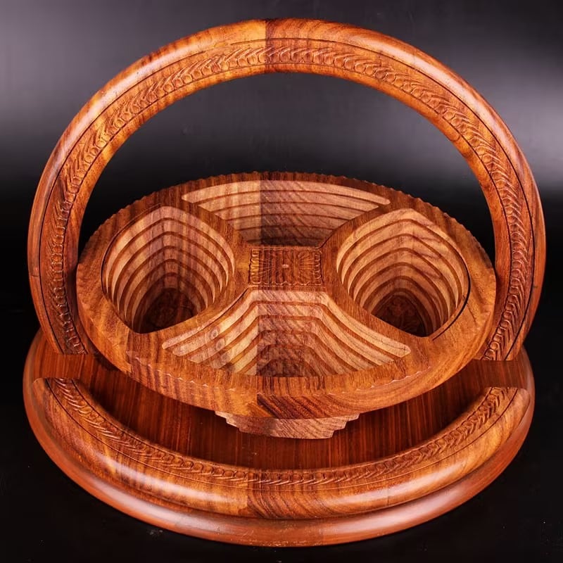 🔥-Handmade wood carving fruit plate