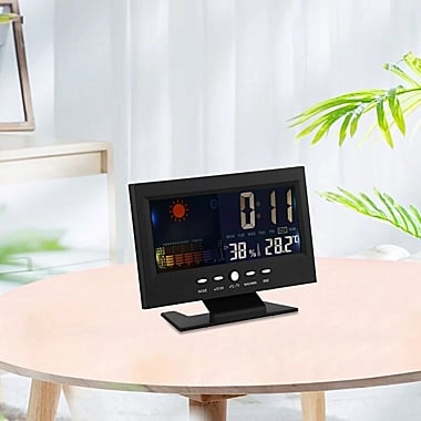 (🎁Hot Sale🎁)Digital LED Temperature Humidity Monitor Weather Forecast LED Table Alarm Clock