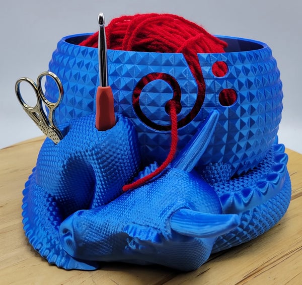 Large Fantasy Dragon and Egg Fantasy Bowl Knitting or Crochet Bowl- Buy two and get free shipping