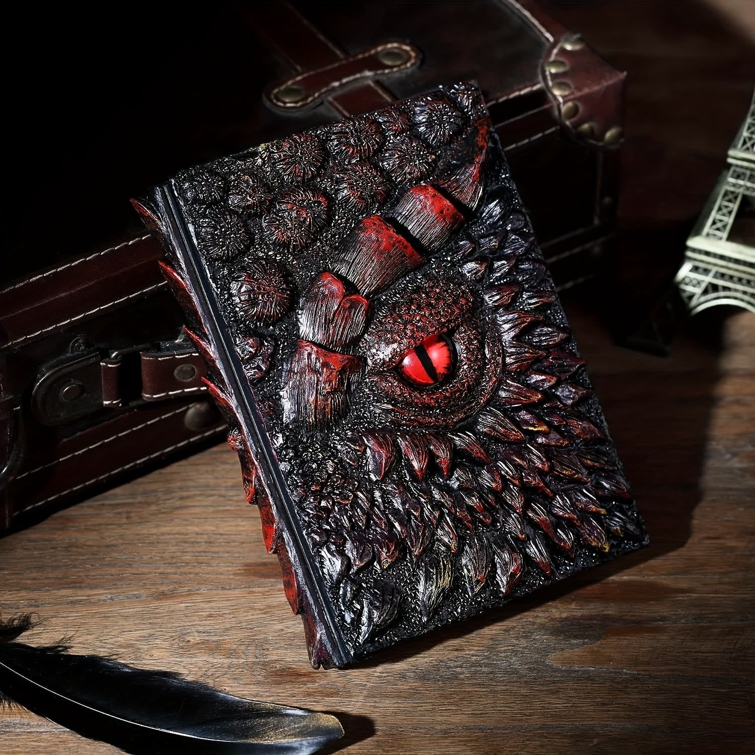 Dragon Eye 3D Embossed Journal - Handmade Resin Engraved Notebook