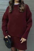 Knitted skirt suit(Top + skirt)