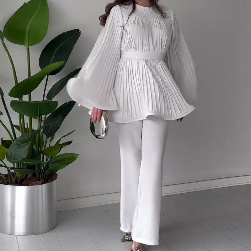 Pleated Two-Piece Set
