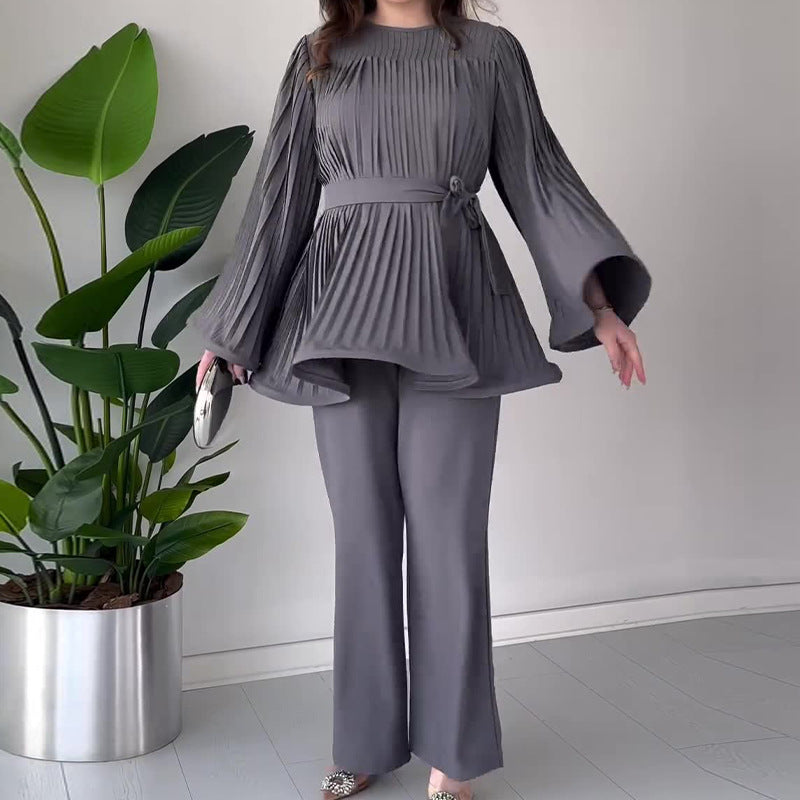 Pleated Two-Piece Set