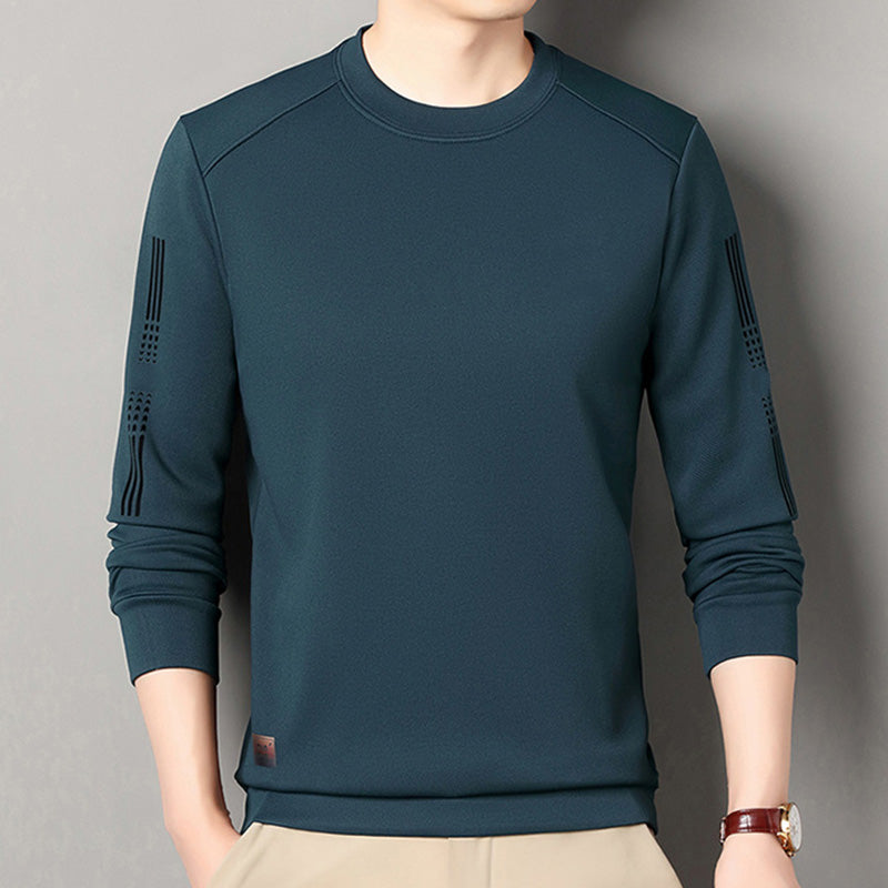Men's Printed Crewneck Thickened Bottoming Sweatshirt