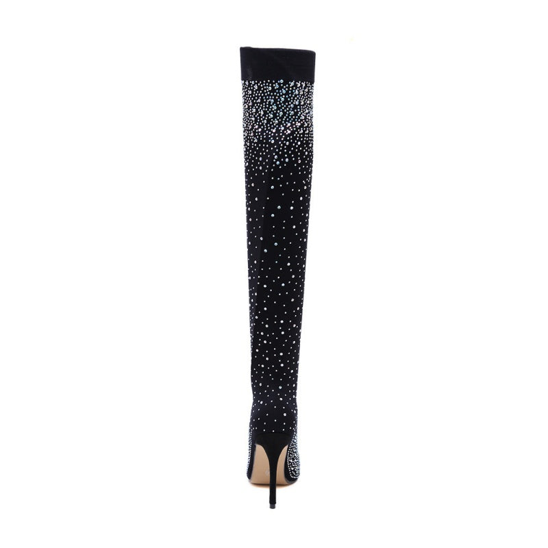 💎✨Women’s Sparkly Faux Diamonds Over-the-Knee Boots