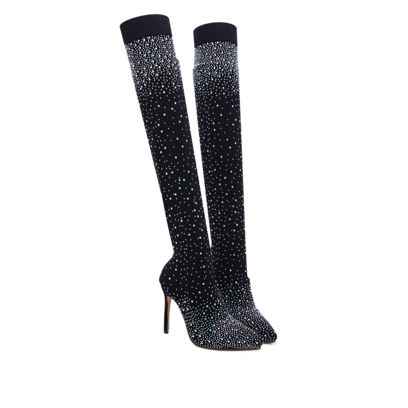 💎✨Women’s Sparkly Faux Diamonds Over-the-Knee Boots