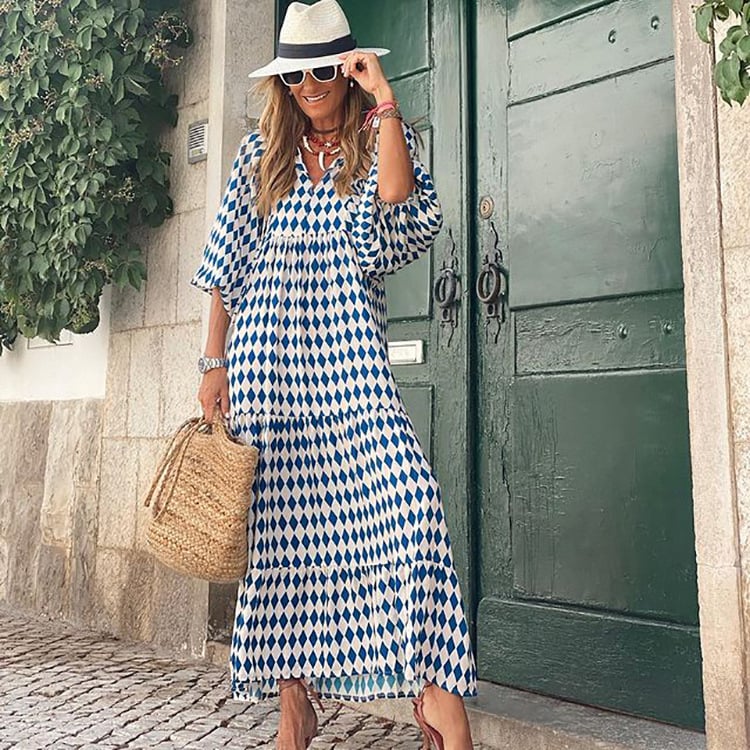 🌸🌸Big price reduction🌸Women's Elegant Puff Sleeve Floral Boho Maxi Dress