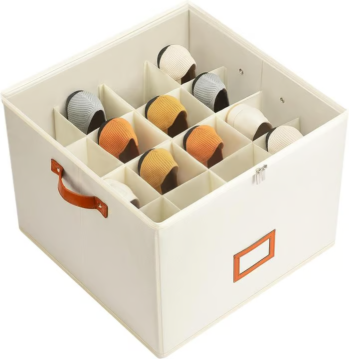 Fabric Shoe Organizer Storage Box👟– Foldable Design, Large Capacity, Dustproof & Breathable, Space-Saving for Closet & Bedroom 🧺