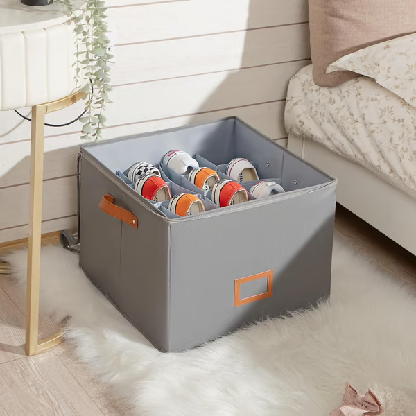 Fabric Shoe Organizer Storage Box👟– Foldable Design, Large Capacity, Dustproof & Breathable, Space-Saving for Closet & Bedroom 🧺