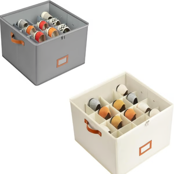 Fabric Shoe Organizer Storage Box👟– Foldable Design, Large Capacity, Dustproof & Breathable, Space-Saving for Closet & Bedroom 🧺