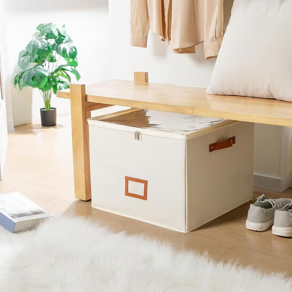 Fabric Shoe Organizer Storage Box👟– Foldable Design, Large Capacity, Dustproof & Breathable, Space-Saving for Closet & Bedroom 🧺