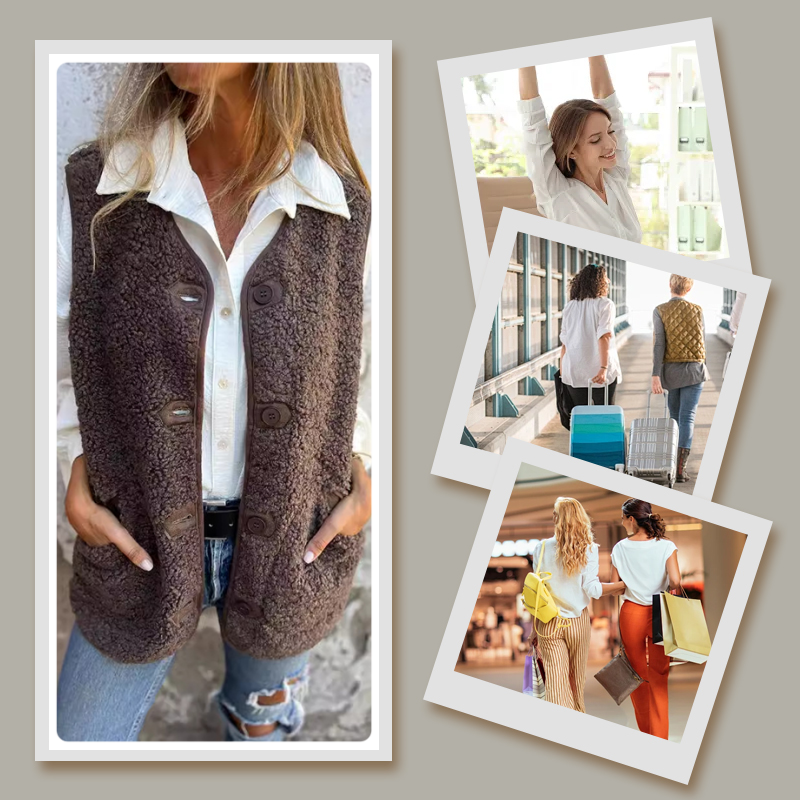 🎁🔥Women's Fall Button Down Short Warm Vest
