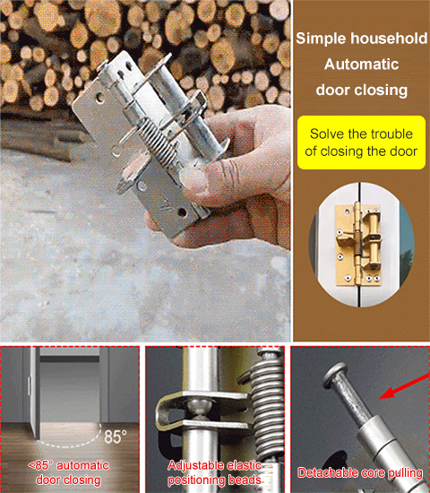 🔥🎉 4 Inch Automatic Spring Hinge – Self-Closing, Adjustable Tension & Easy Install for Doors 🔧🚪📦