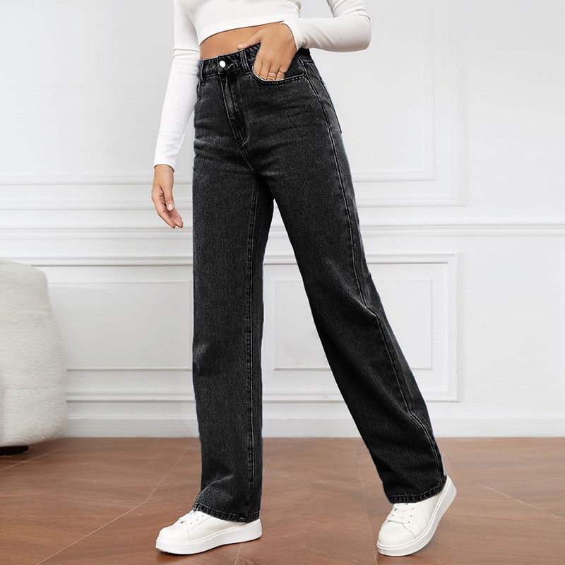 🔥Casual High Waist Multi-Pocket Wide Leg Stretchy Jeans