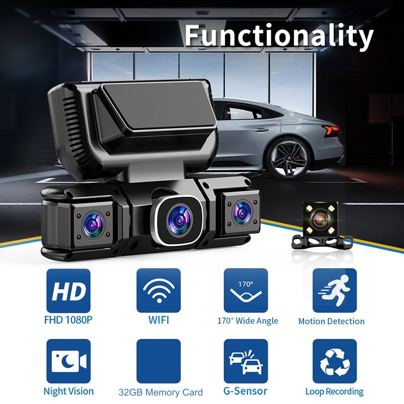 🚗📹 4-Channel 360° Dash Cam – Full Coverage Recording, Night Vision & Parking Monitor 🛡️