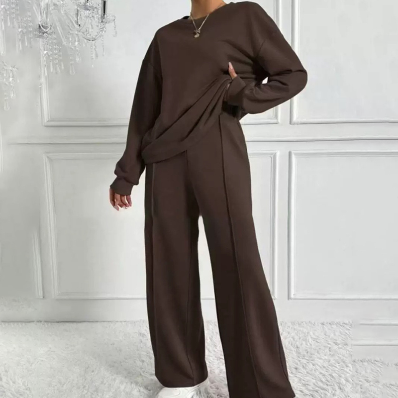 ✨🔥Women's Cozy Long-Sleeve Top & Pants Set👚