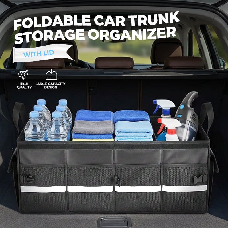 Foldable Car Trunk Storage Organizer with Lid