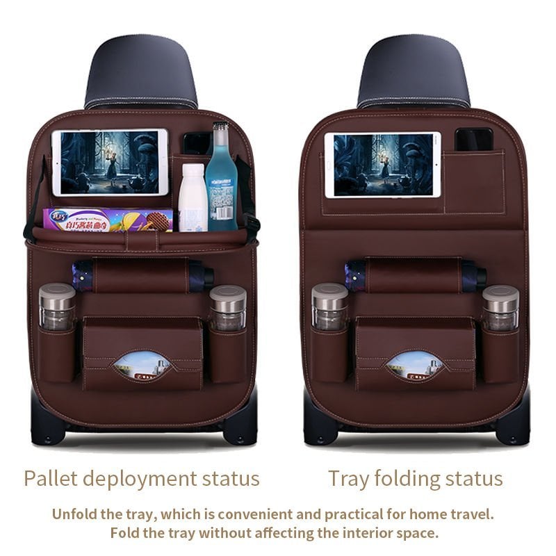💞50K+ SOLD!💥🚗Car Back Seat Leather Organizer Storage Bag with Foldable Table
