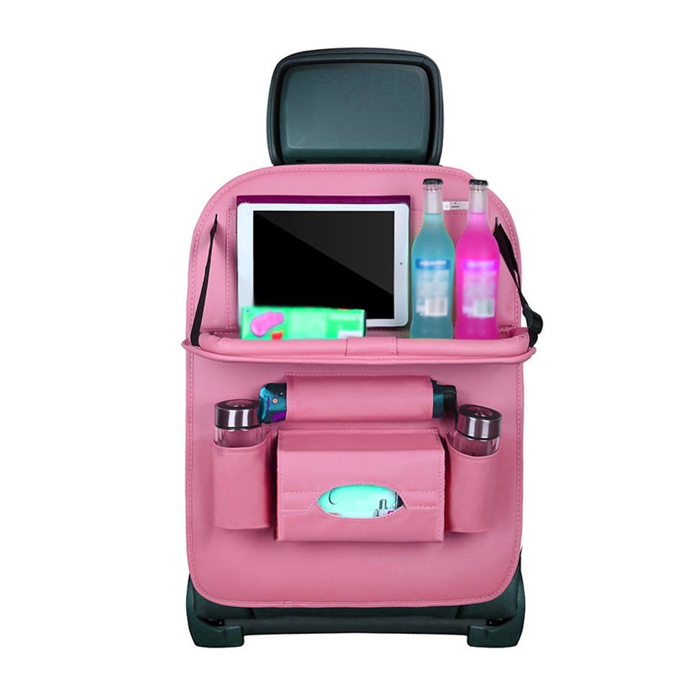 💞50K+ SOLD!💥🚗Car Back Seat Leather Organizer Storage Bag with Foldable Table