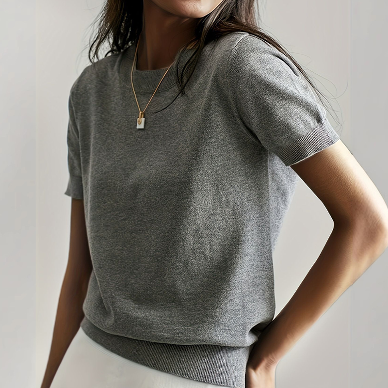 💥Women's Crew Neck Short Sleeve Knit Top