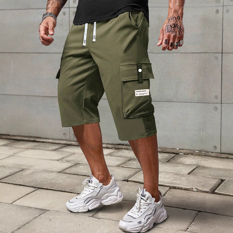 ⏳Men's Casual Drawstring Capri Cargo Pants