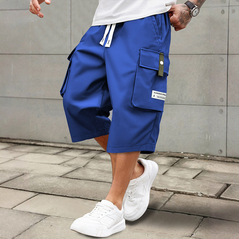 ⏳Men's Casual Drawstring Capri Cargo Pants