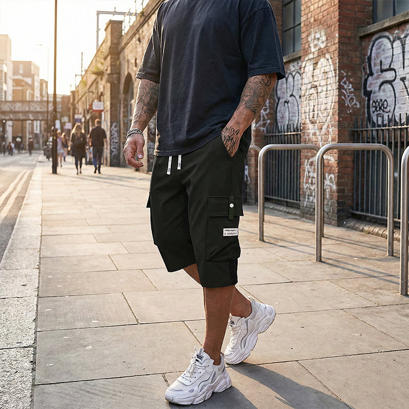 ⏳Men's Casual Drawstring Capri Cargo Pants
