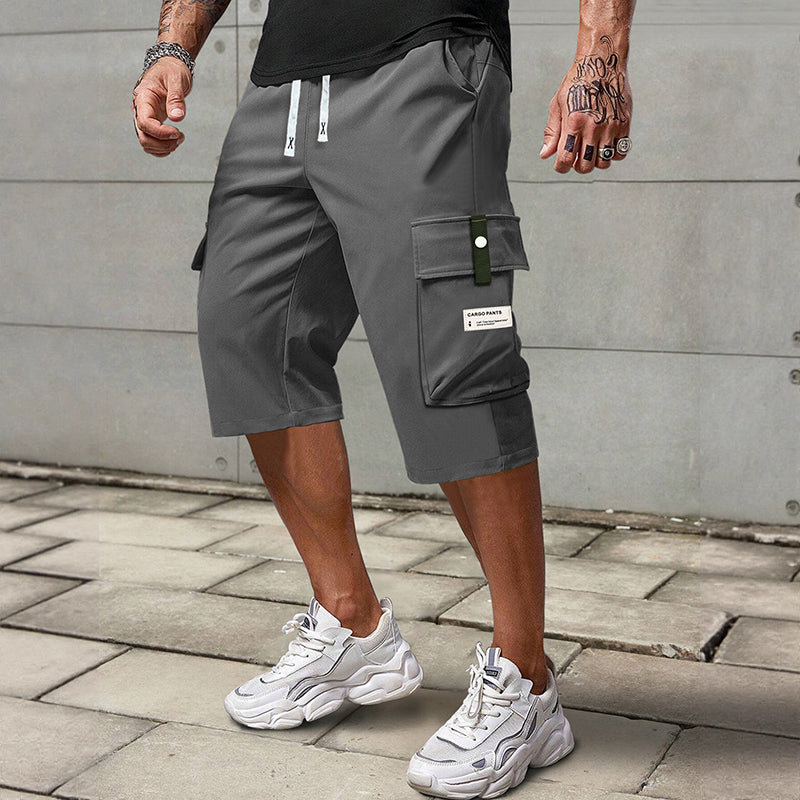 ⏳Men's Casual Drawstring Capri Cargo Pants