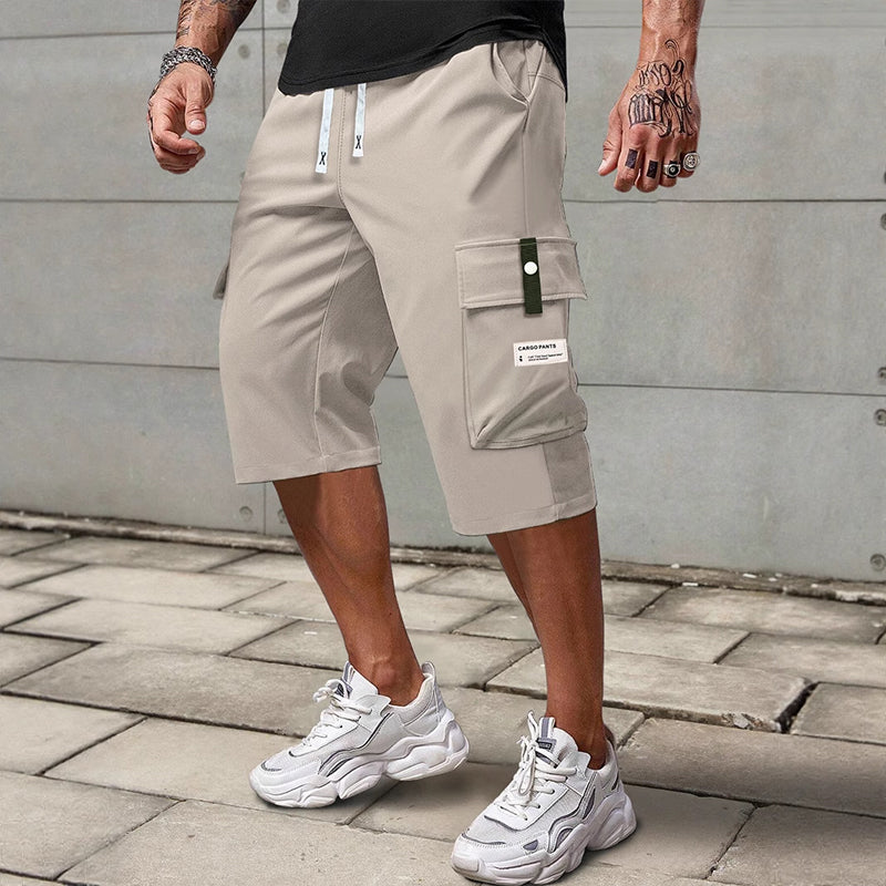 ⏳Men's Casual Drawstring Capri Cargo Pants