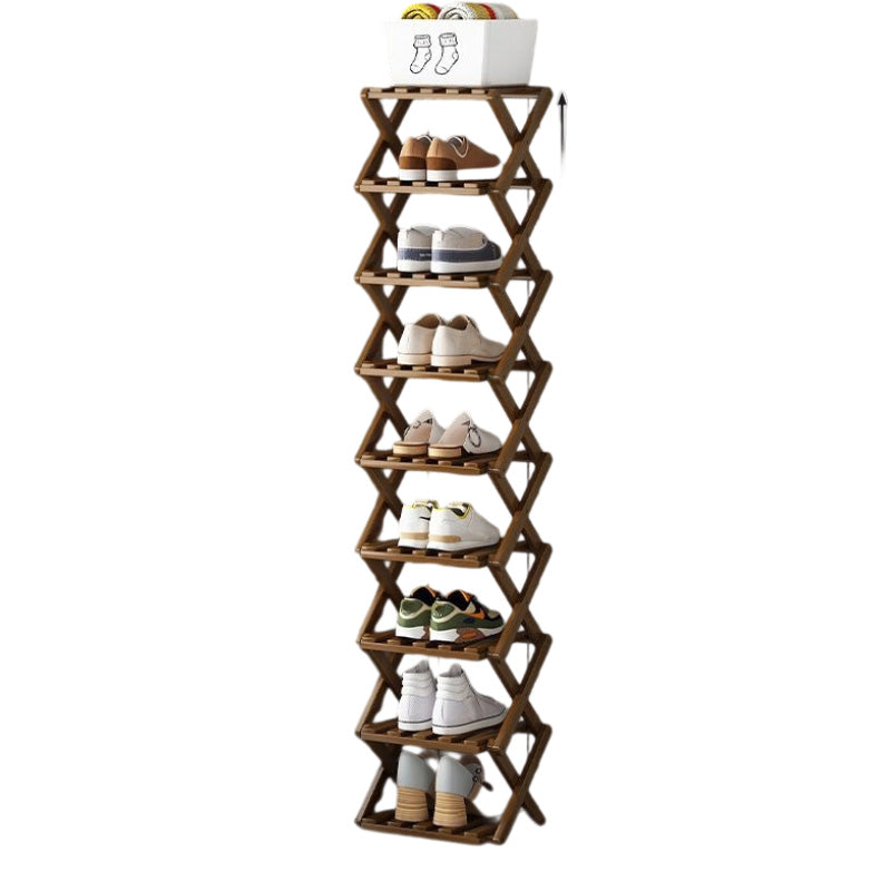Durable Foldable Bamboo Shoe Rack