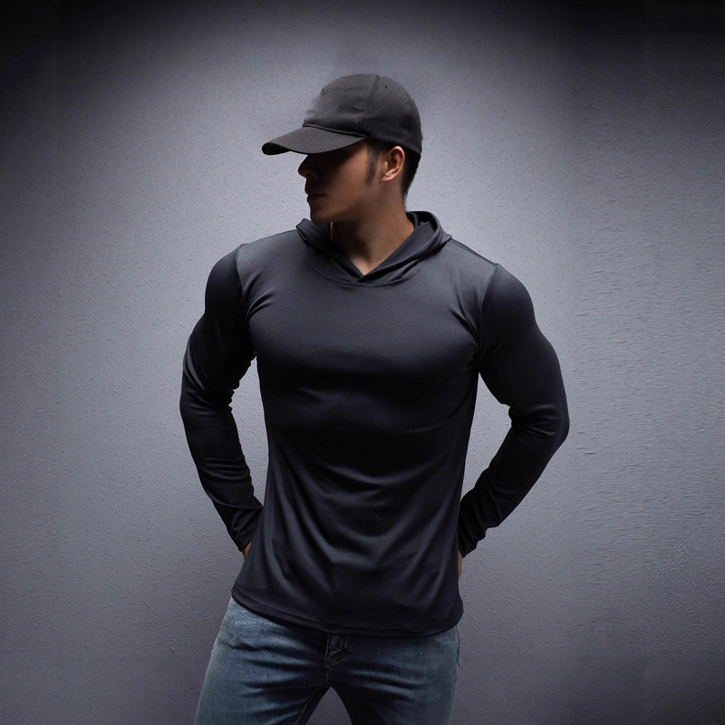 🎁 Men's Stretch-Fit Long Sleeve Fitness Hoodie