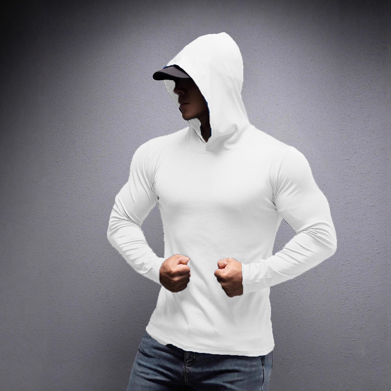 🎁 Men's Stretch-Fit Long Sleeve Fitness Hoodie