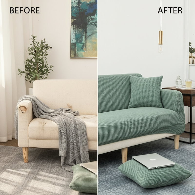 Jacquard Knitted Stretch Sofa Cover