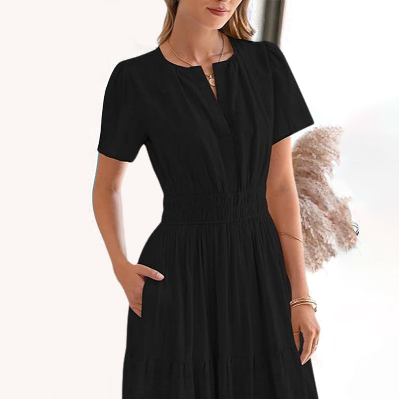 💕Women's Boho Chic Smocked Waist Maxi Dress