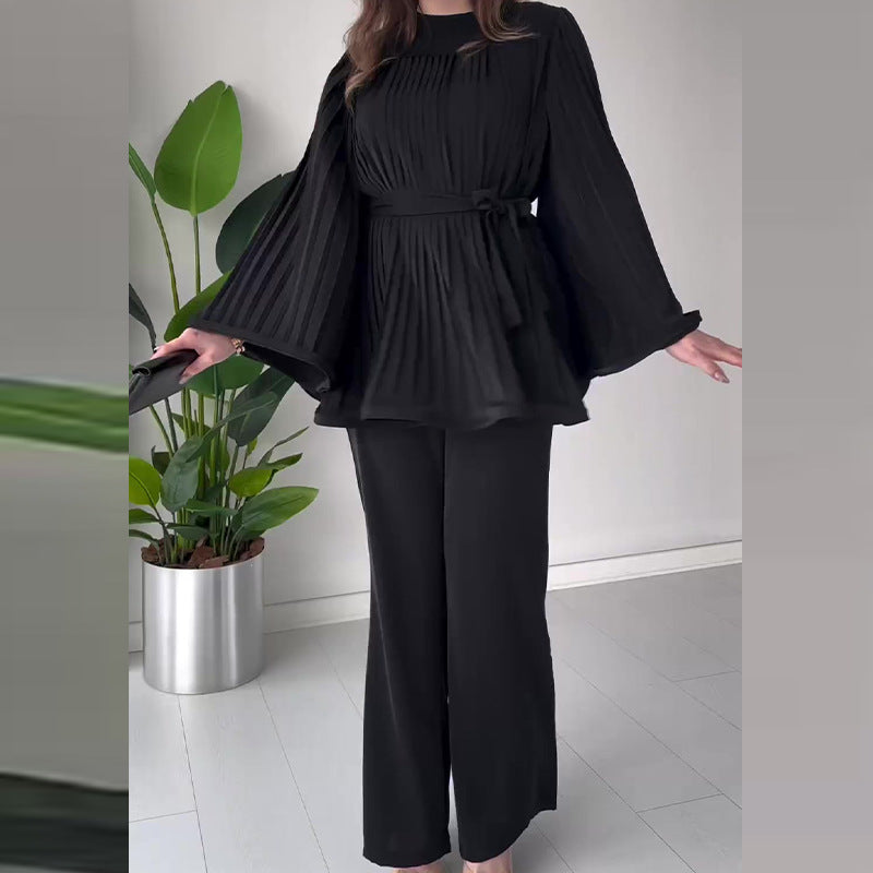 Pleated Two-Piece Set