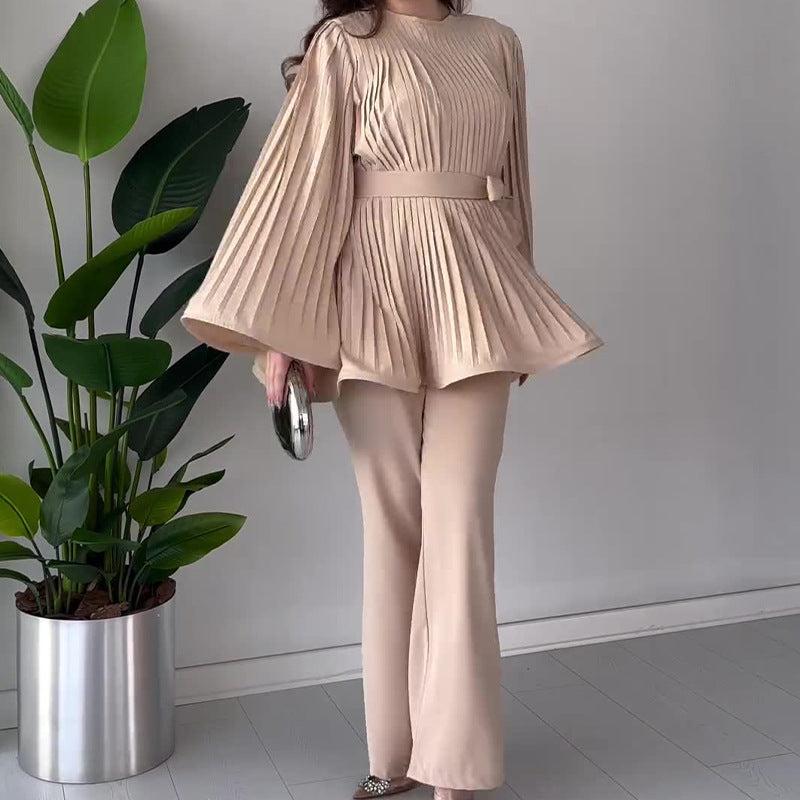 Pleated Two-Piece Set