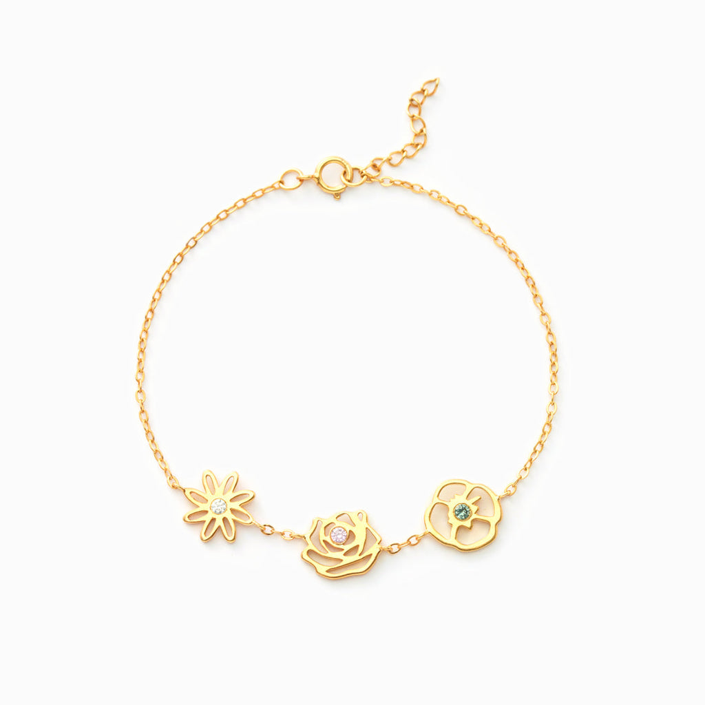 1-8 Birth Flowers Bracelet-Perfect Gift for Mom/Wife